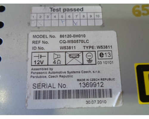 Магнитола Citroen C 1 2005-2014 (6564K6)- купить на ➦ А50-Авторазбор по цене 2200.00р.. Отправка в регионы.